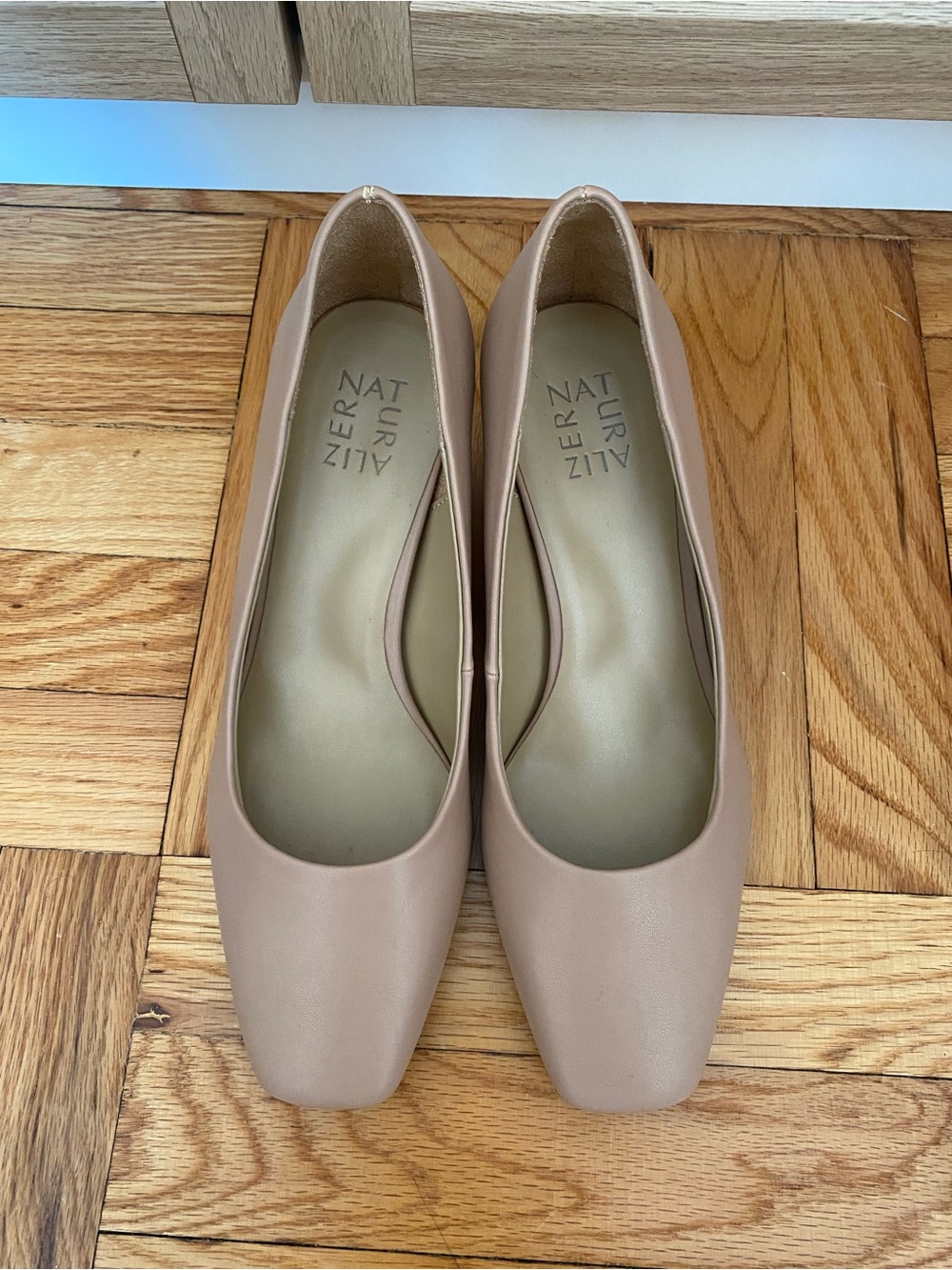 Naturalizer Square-Toe Ballet Flats in Nude Taupe